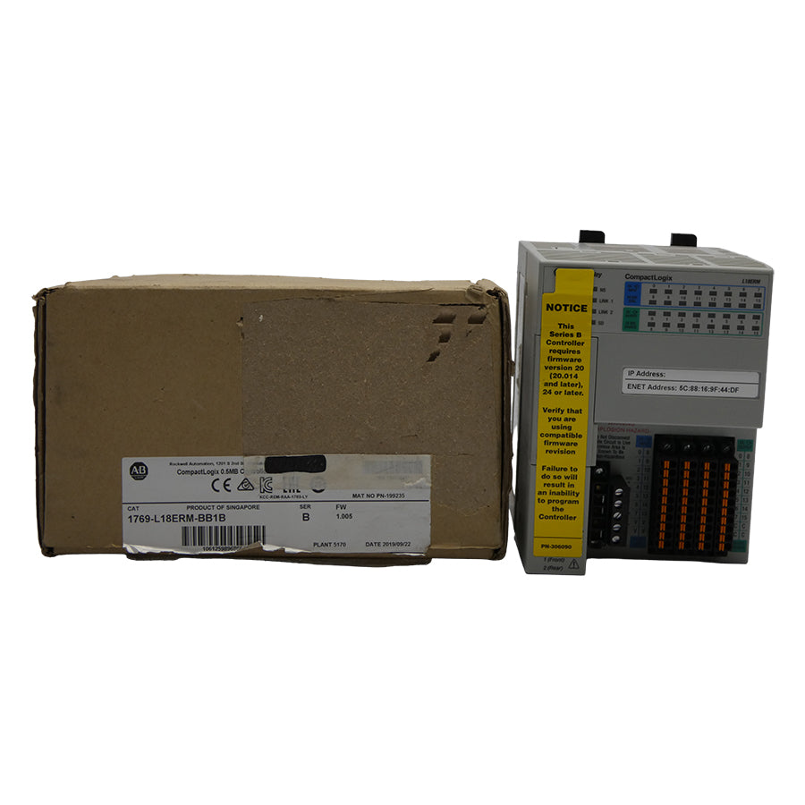 INDUSTRIAL SPARE PART 1769-L18ERM-BB1B SER. B F/W 1.005 24V 2.3A NSMP