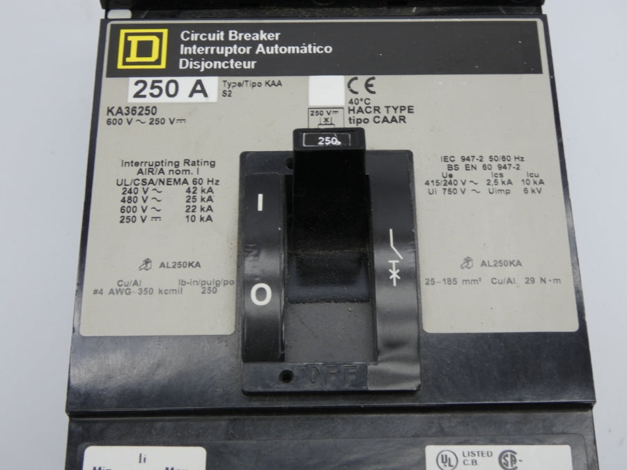 SQUARE D KA36250 600V 250A NSMP