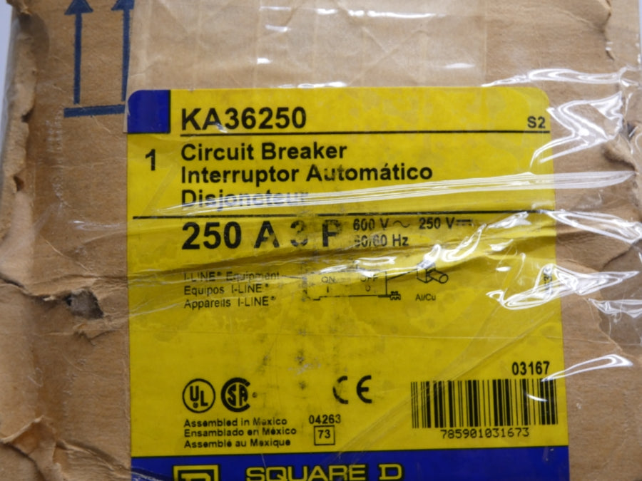 SQUARE D KA36250 600V 250A NSMP