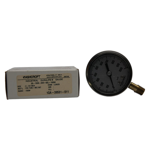 ASHCROFT 25-1009-AW-02L-1000# 1000PSI NSMP
