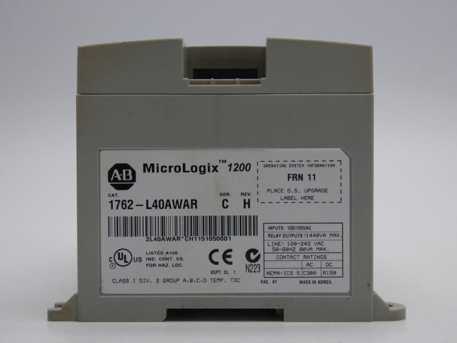 INDUSTRIAL SPARE PART 1762-L40AWAR SER. C F/W 11 REV. H 100/120VAC (NO COVERS) UNMP