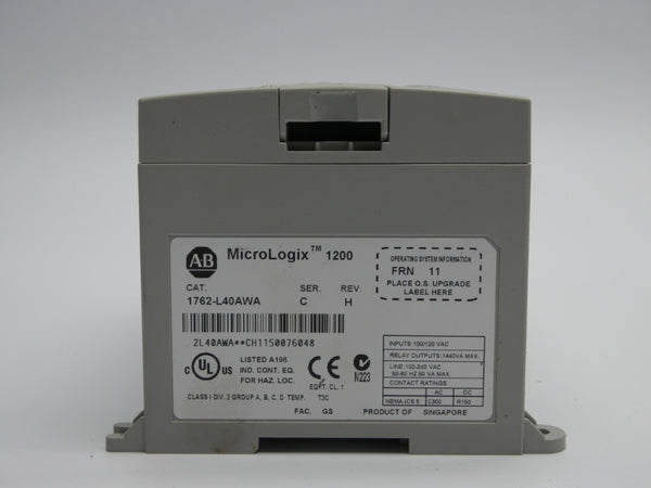 INDUSTRIAL SPARE PART 1762-L40AWA SER. C F/W 11 REV. H 100/120VAC UNMP