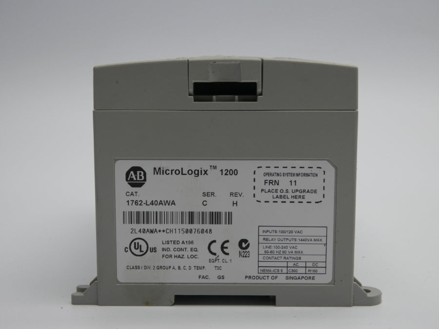 INDUSTRIAL SPARE PART 1762-L40AWA SER. C F/W 11 REV. H 100/120VAC UNMP
