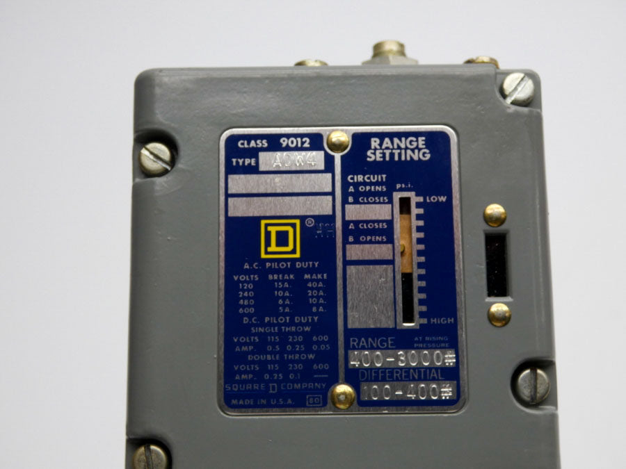SQUARE D 9012ADW4 600V 40A 400-3000PSI NSNP