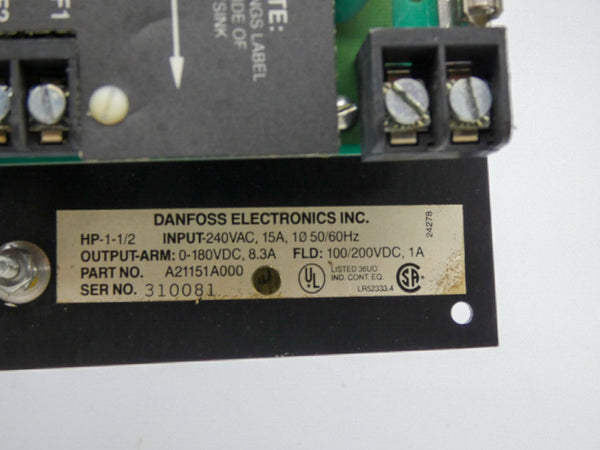 DANFOSS ELECTRONICS A21151A000 240VAC 15A UNMP