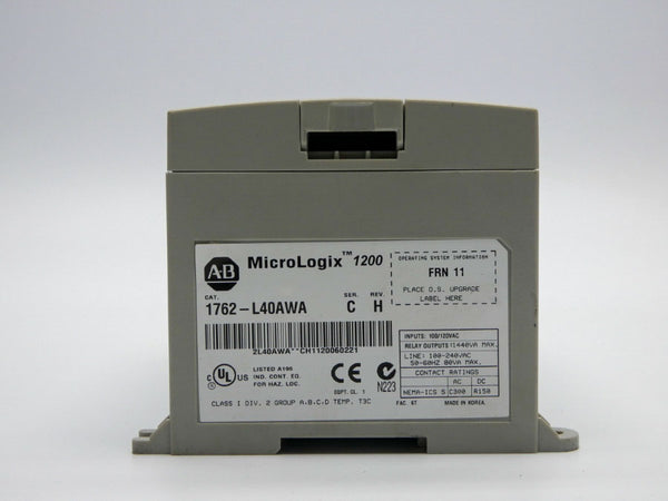 INDUSTRIAL SPARE PART 1762-L40AWA SER. C F/W 11 REV. H 100/120VAC (AS IS) UNMP