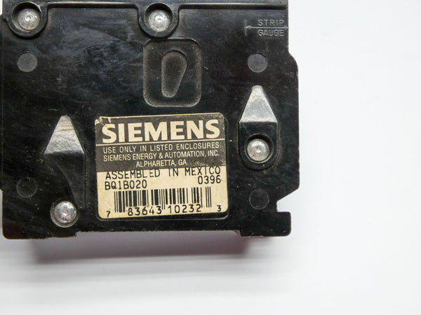 SIEMENS BQ1B020 120/240VAC 20A UNMP