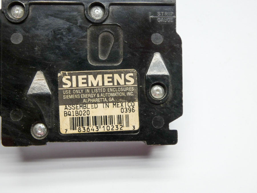 SIEMENS BQ1B020 120/240VAC 20A UNMP