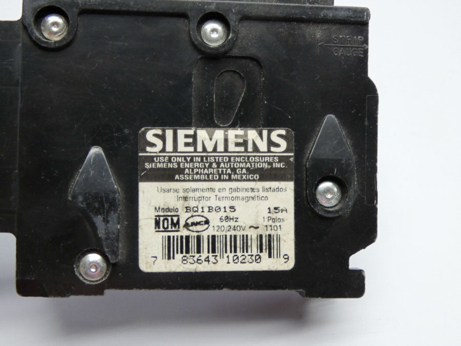 SIEMENS BQ1B015 120/240V 15A UNMP