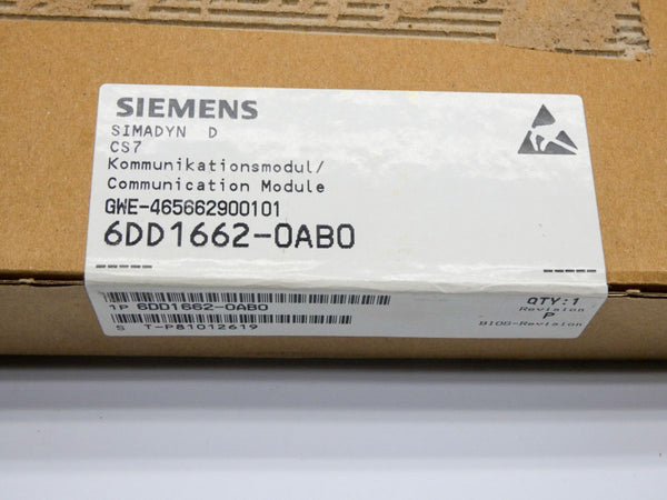 SIEMENS 6DD1662-0AB0 REV. P NSFS