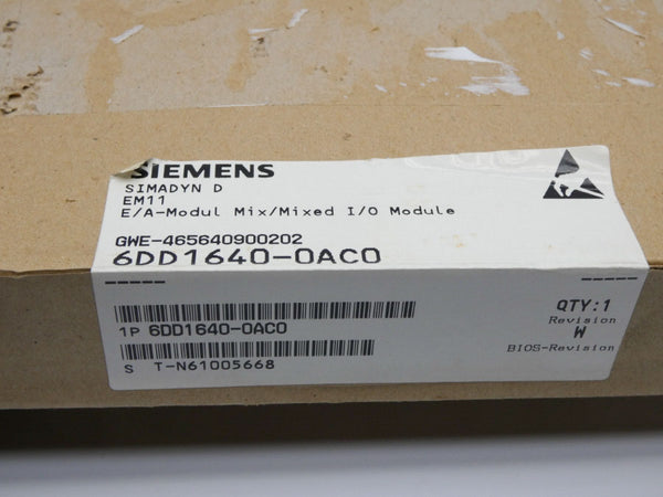 SIEMENS 6DD1640-0AC0 REV. W NSFS