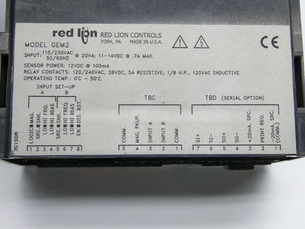 RED LION CONTROLS GEM20160 115/230VAC .7A UNMP