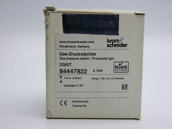 KROM SCHRODER 84447822 DG50T 240VAC 5A 8.5PSI NSMP