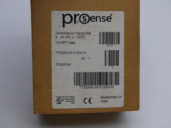 PROSENSE TTD25N-20-0100C-H 10-30VDC 1/4" NSMP