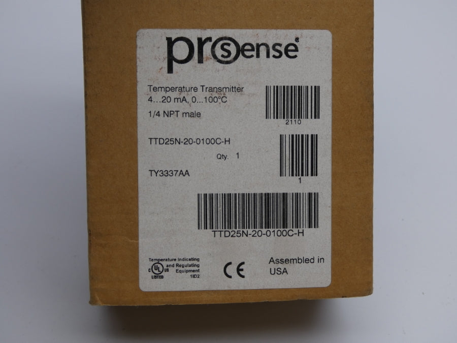 PROSENSE TTD25N-20-0100C-H 10-30VDC 1/4" NSMP