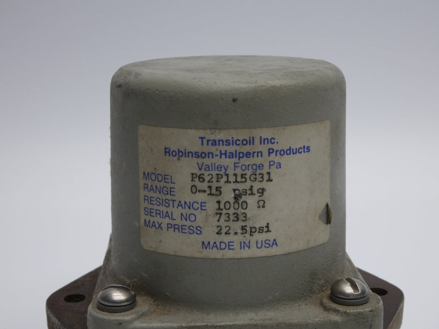 TRANSICOIL P62P115G31 0-15PSI UNMP