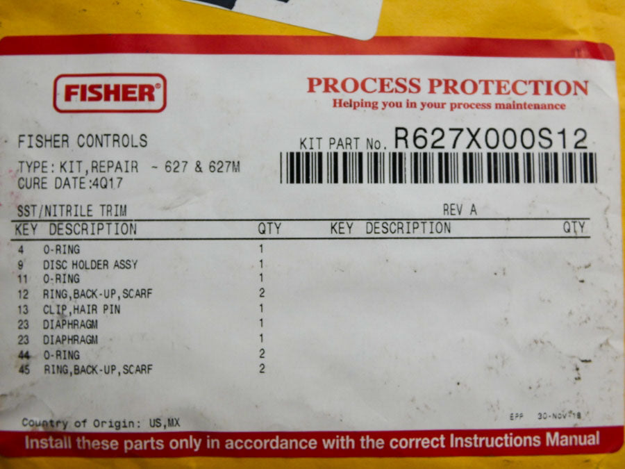 FISHER R627X000S12 NSMP