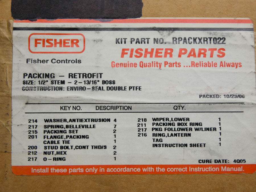 FISHER RPACKXRT022 NSMP