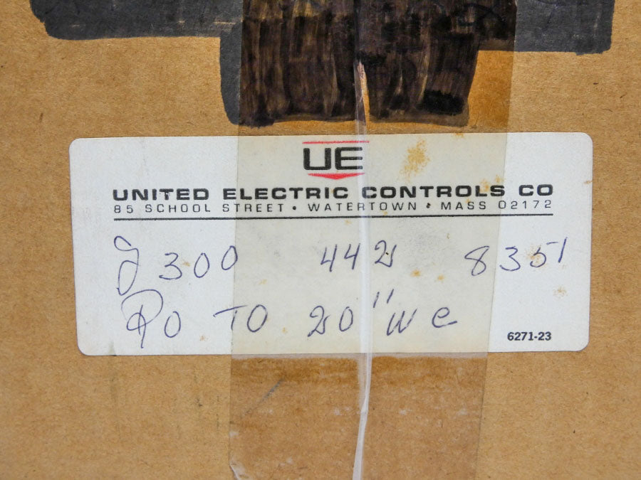 UNITED ELECTRIC J300-442 125/250VAC 15A 225PSI 0-20"WC NSMP