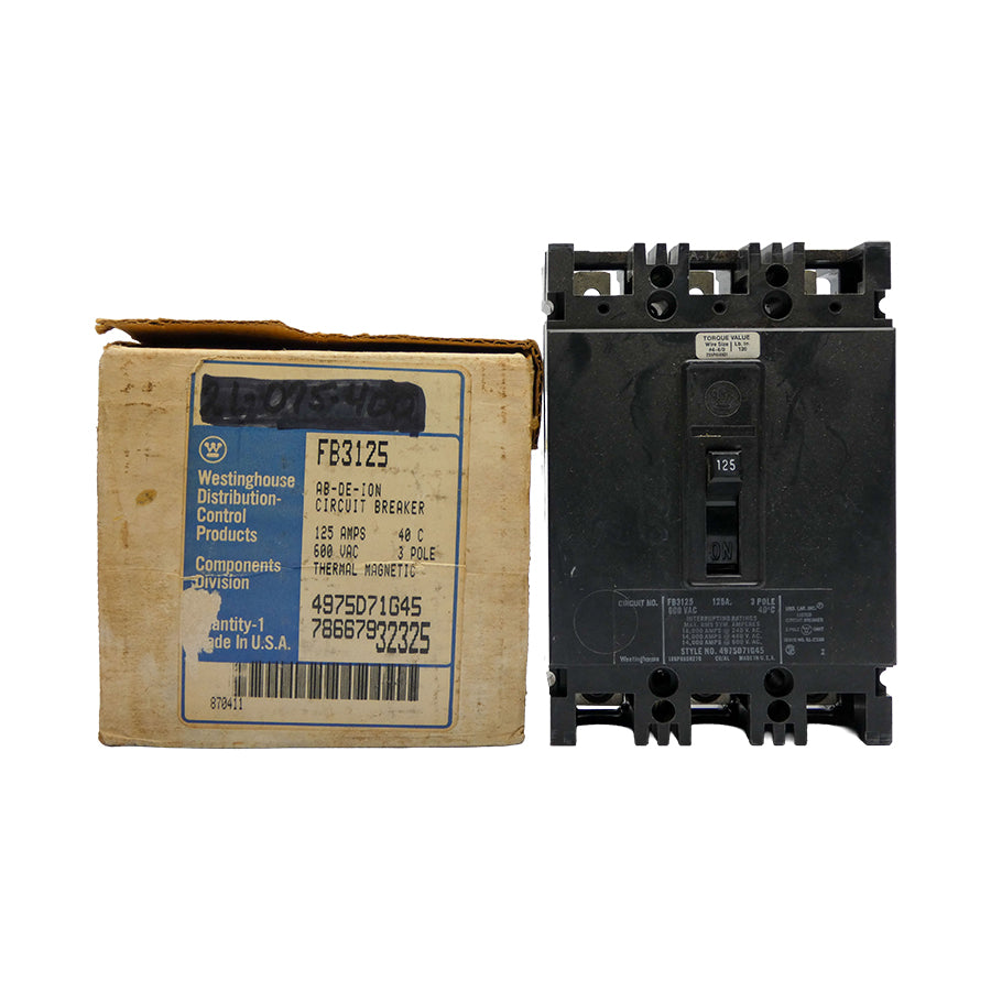WESTINGHOUSE FB3125 600VAC 125A NSMP