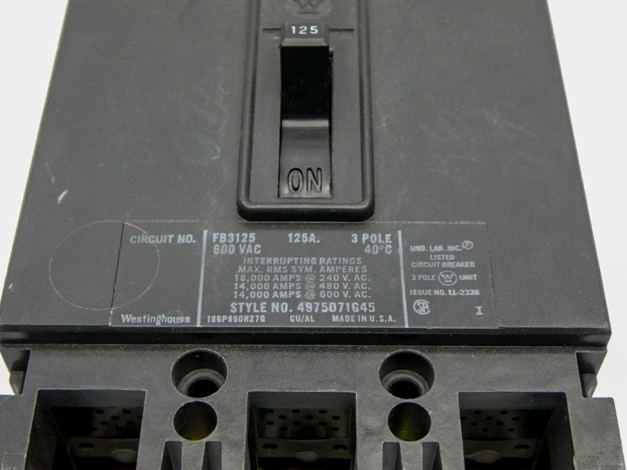 WESTINGHOUSE FB3125 600VAC 125A NSMP