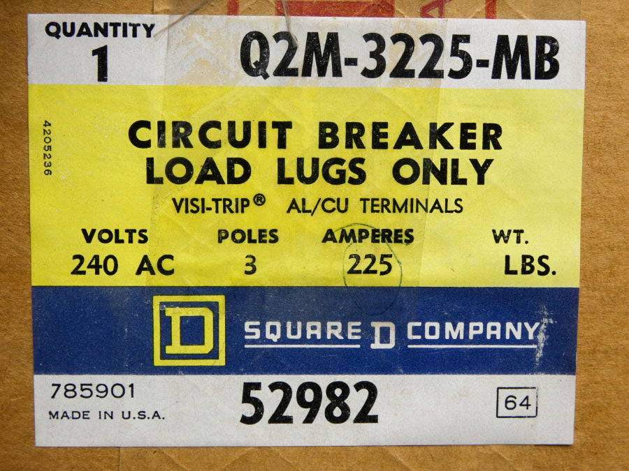 SQUARE D Q2M-3225-MB 240VAC 225A NSMP