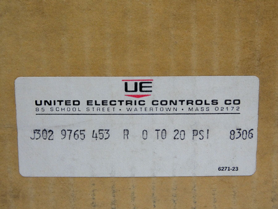 UNITED ELECTRIC J302-453 125/250VAC 15A 0-20PSI NSMP
