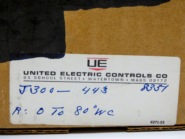 UNITED ELECTRIC J300-443 125/250VAC 15A 225PSI 0-80"WC NSMP