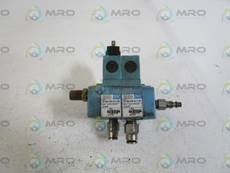 MAC VALVE (2) 914B-PM-611JD W/ PME-611JD UNMP