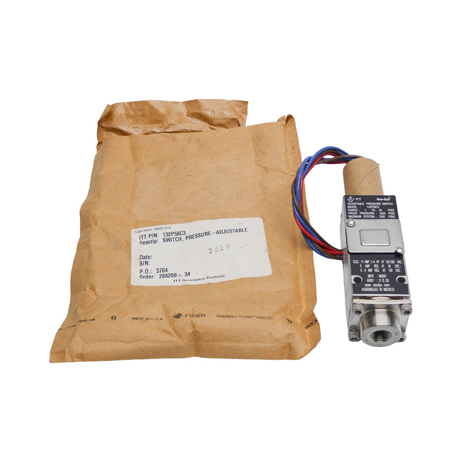 ITT 132P58C3 125/250VAC 11A 3-30PSI NSMP