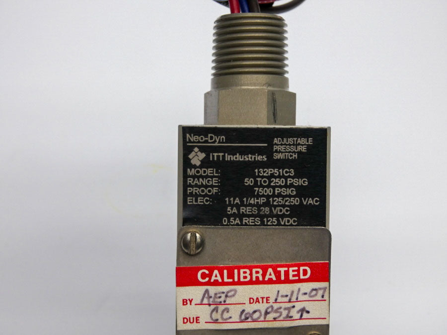 ITT 132P51C3 125/250VAC 11A 50-250PSI UNMP
