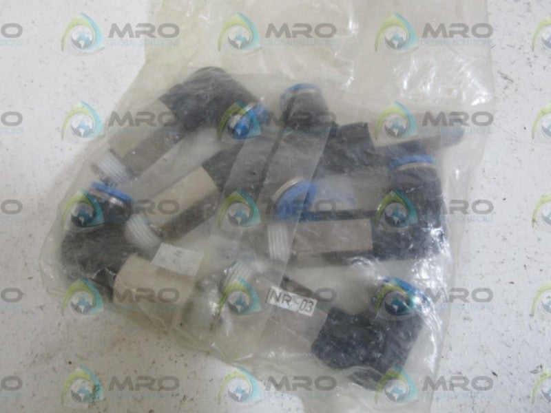 LOT OF 6 FESTO PUSH-IN L-FITTING QSLL-1/4-10 NSNP IN BAG