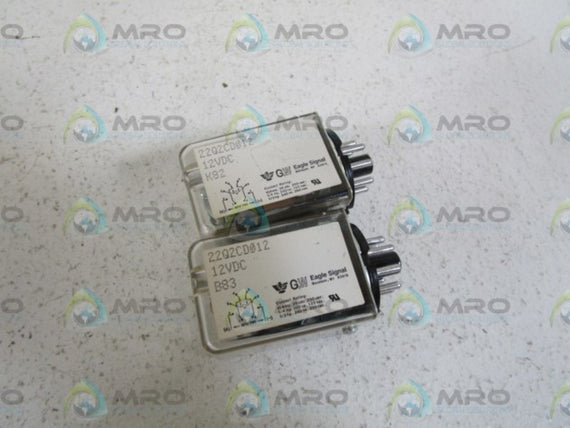 LOT OF 2 EAGLE SIGNAL RELAY 12VDC  22Q2CD012 UNMP