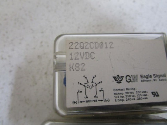 LOT OF 2 EAGLE SIGNAL RELAY 12VDC  22Q2CD012 UNMP