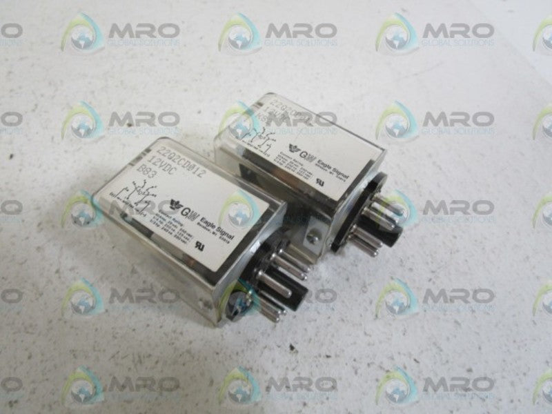 LOT OF 2 EAGLE SIGNAL RELAY 12VDC  22Q2CD012 UNMP