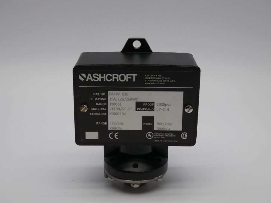 ASHCROFT B420VXJK 125/250VAC 15A 100PSI NSMP