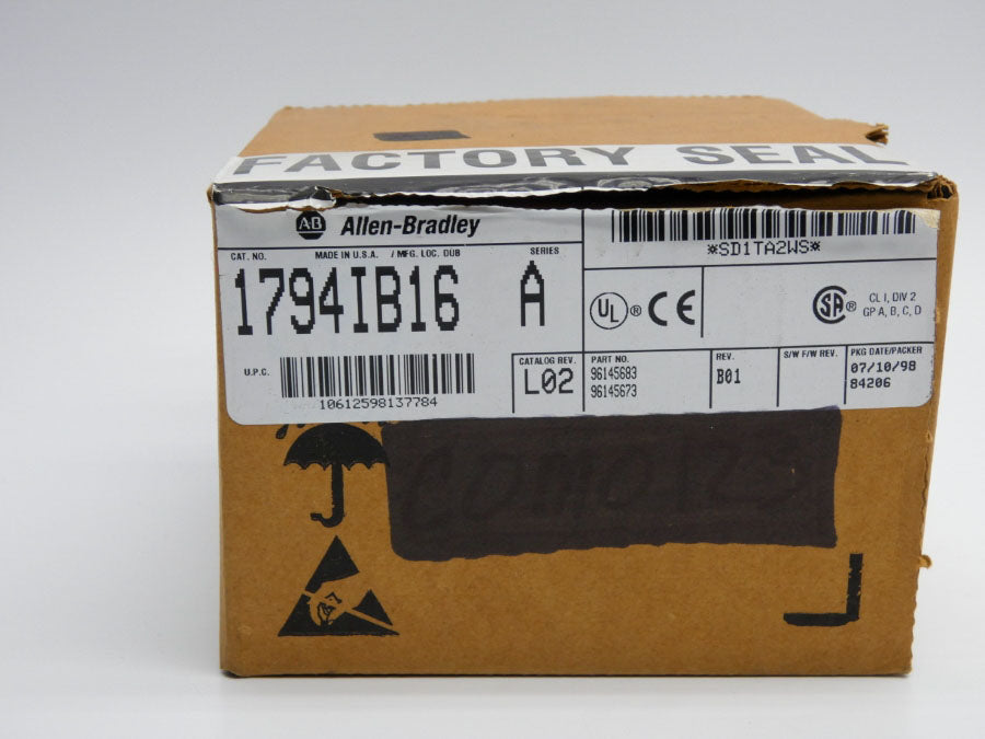 INDUSTRIAL SPARE PART 1794-IB16 SER. A REV. B01 10-31.2VDC NSMP