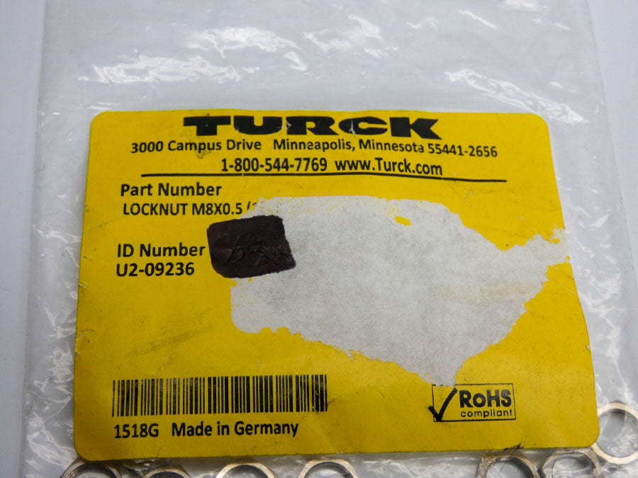 TURCK LOCKNUTM8X0.5 U2-09236 (PKG OF 10) NSMP