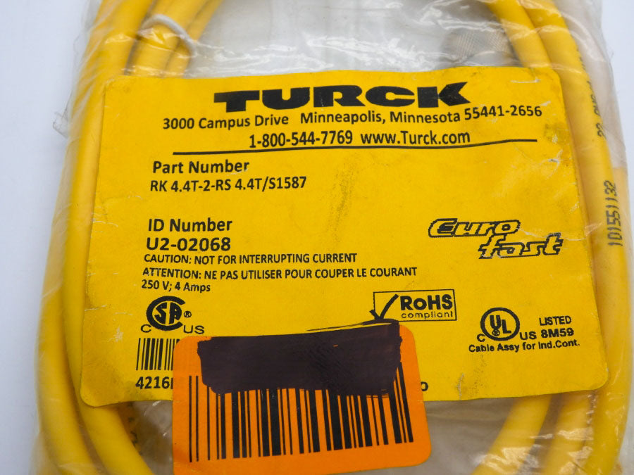 TURCK RK4.4T-2-RS4.4T/S1587 U2-02068 250V 4A NSMP