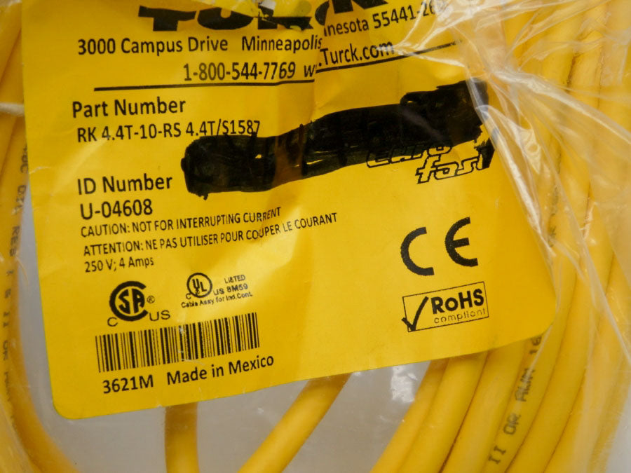 TURCK RK4.4T-10-RS4.4T/S1587 U-04608 250V 4A NSMP