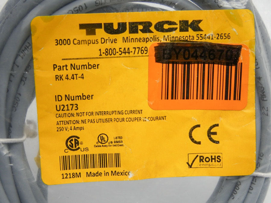TURCK RK4.4T-4 U2173 250V 4A NSMP