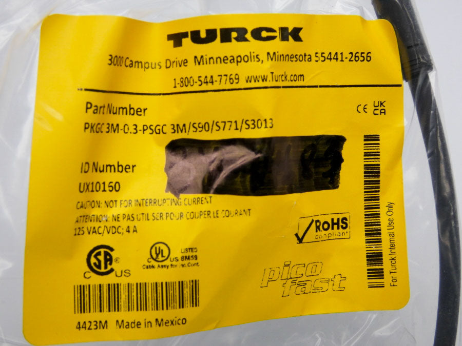 TURCK PKGC3M-0.3-PSGC3M/S90/S771/S3013 UX10160 125VAC/DC 4A NSMP