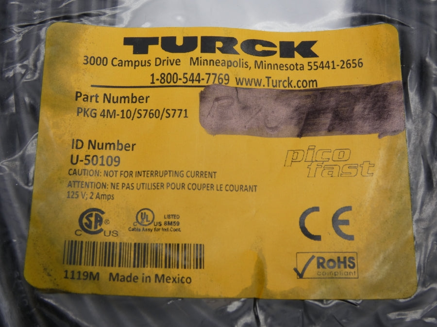 TURCK PKG4M-10/S760/S771 U-50109 125V 2A NSMP