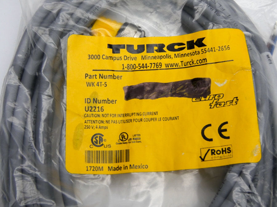 TURCK WK4T-5 U2216 250V 4A NSMP