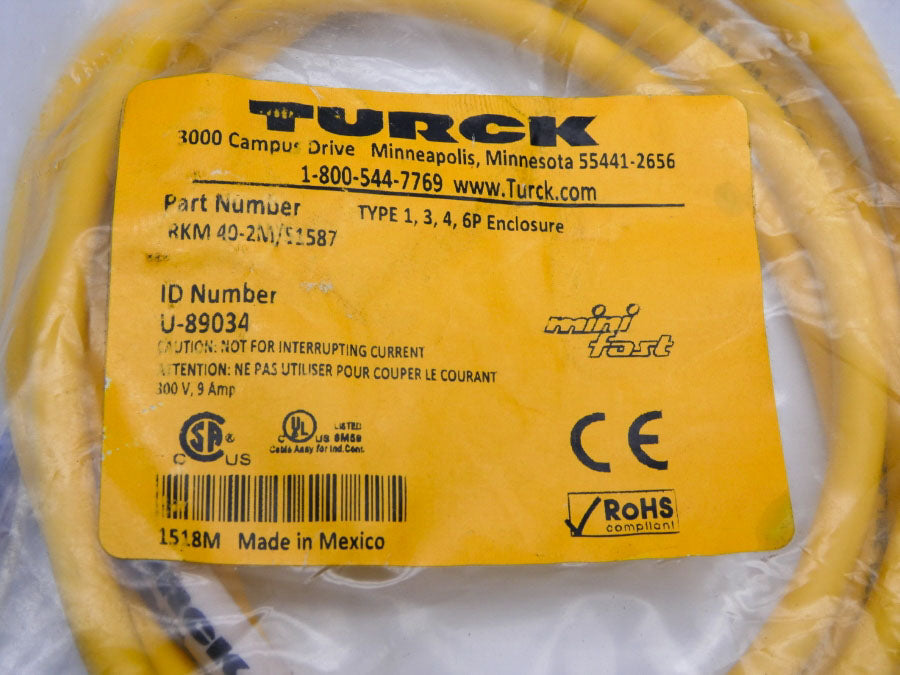 TURCK RKM40-2M/S1587 U-89034 300V 9A NSMP