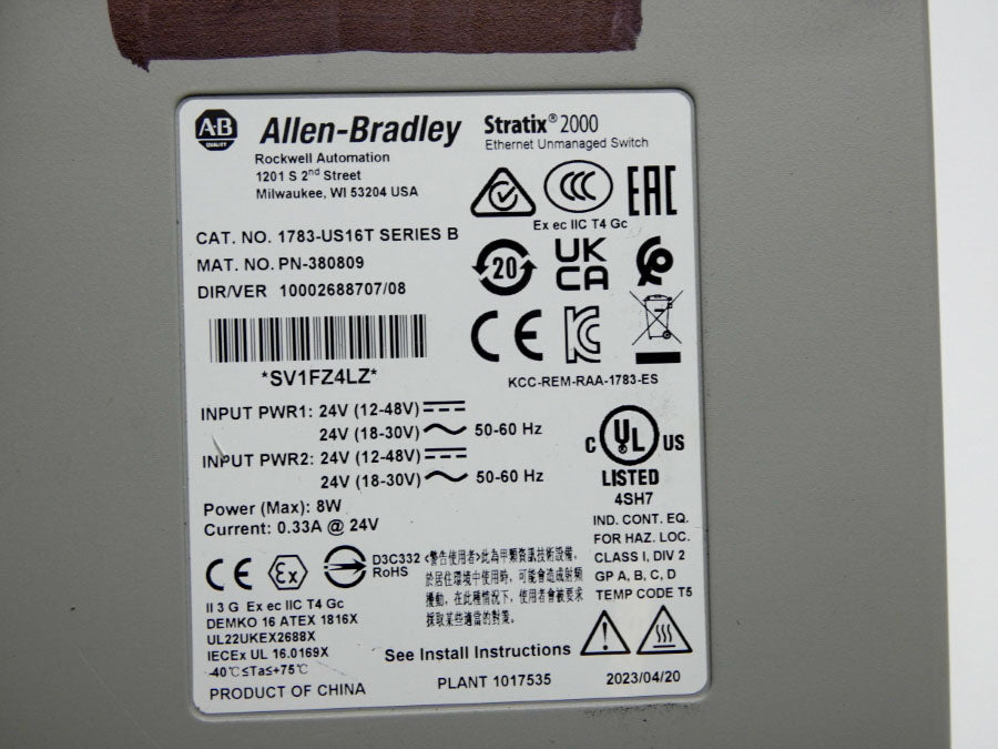 INDUSTRIAL SPARE PART 1783-US16T SER. B 24V 0.33A NSNP