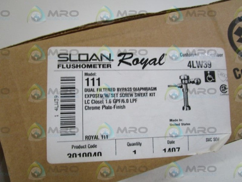 SLOAN DUAL FILTERED BYPASS DIAPHRAGM 4LW39 NSMP
