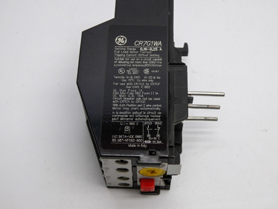 GENERAL ELECTRIC CR7G1WA 600VAC 0.16-0.25A UNMP