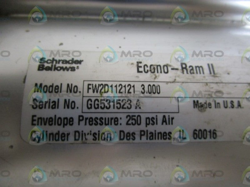 SCHRADER BELLOWS CYLINDER FW2D112121 3.000 (RUST) NSNP