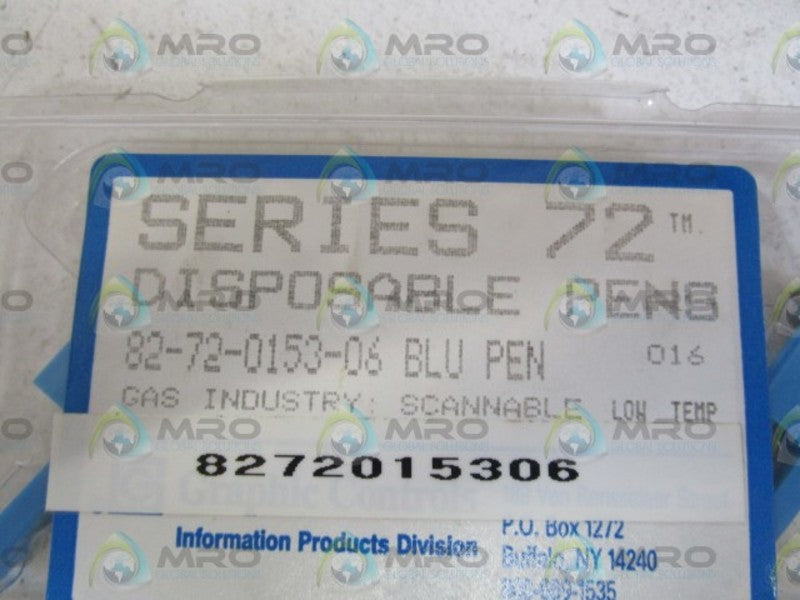 GRAPHIC CONTROLS DISPOSABLE PENS (BLUE) 82-72-0153-06 ORIGINAL PACKAGE